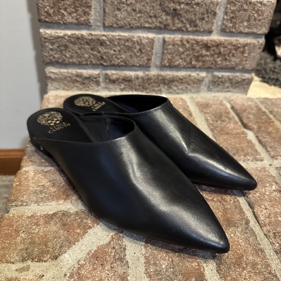 Vince Camuto Shoes - Vince Camuto Women's Arlette Slip-On Mules Black Leather Size 11M #232